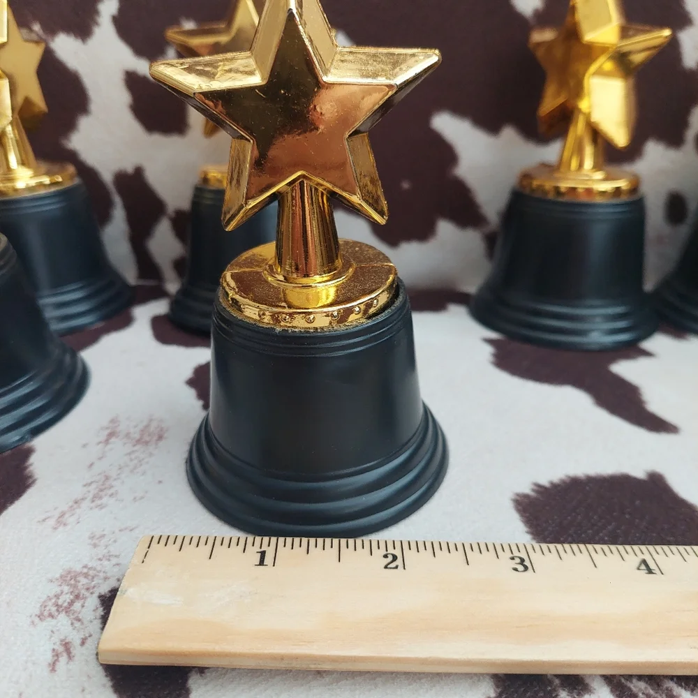 7 Pack Mini Star Trophy Awards Bulk (4.5 Inch) Party Favor/Cake Topper